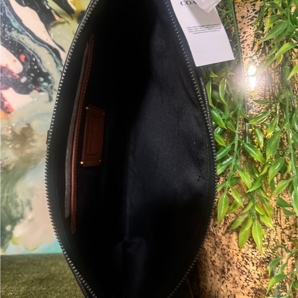Coach Black Leather Clutch / NWT - Picture 4 of 7
